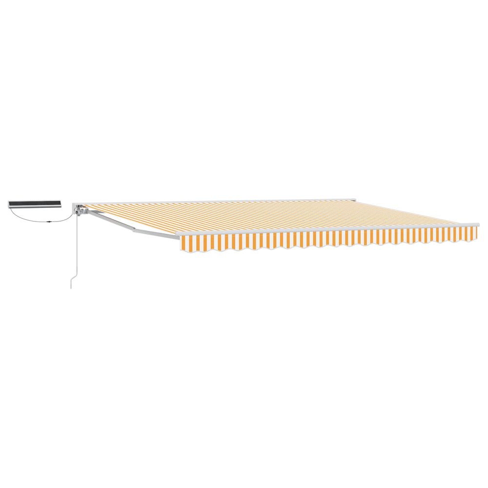 Auvent rétractable électrique jaune et blanc 4,5 × 3,5 m