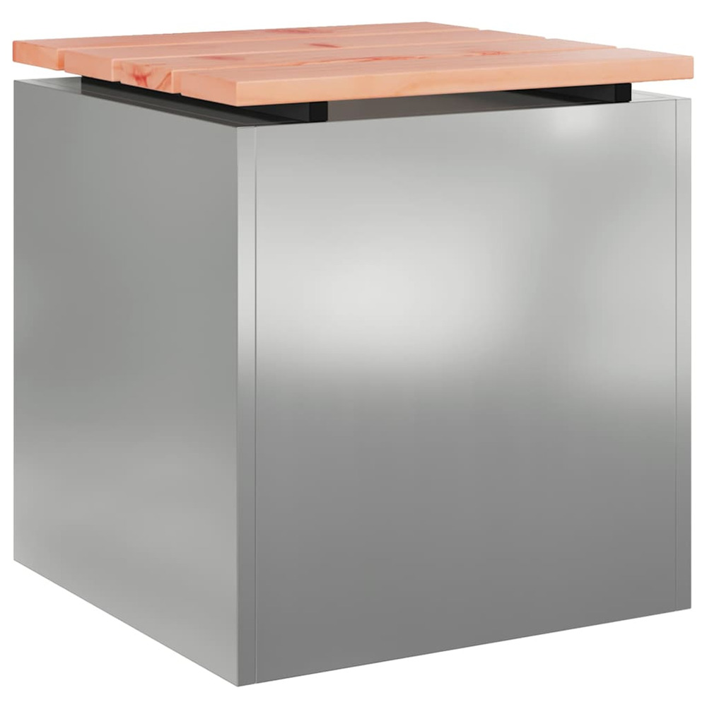 Banc de jardin argent 40 x 40 x 43 cm acier galvanisé