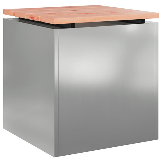 Banc de jardin argent 40 x 40 x 43 cm acier galvanisé