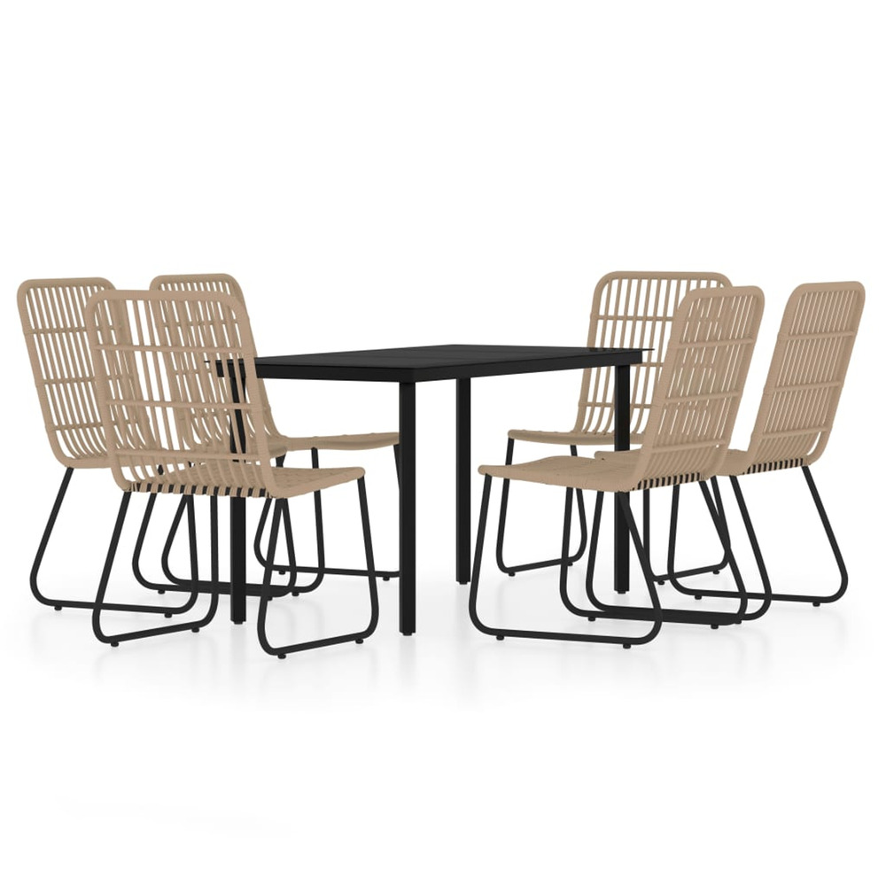 Ensemble à manger de jardin 7 pcs chêne
