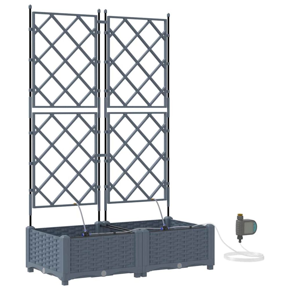 Cache-pot de jardin 2 pc gris clair 80 x 40 x 126 cm pp