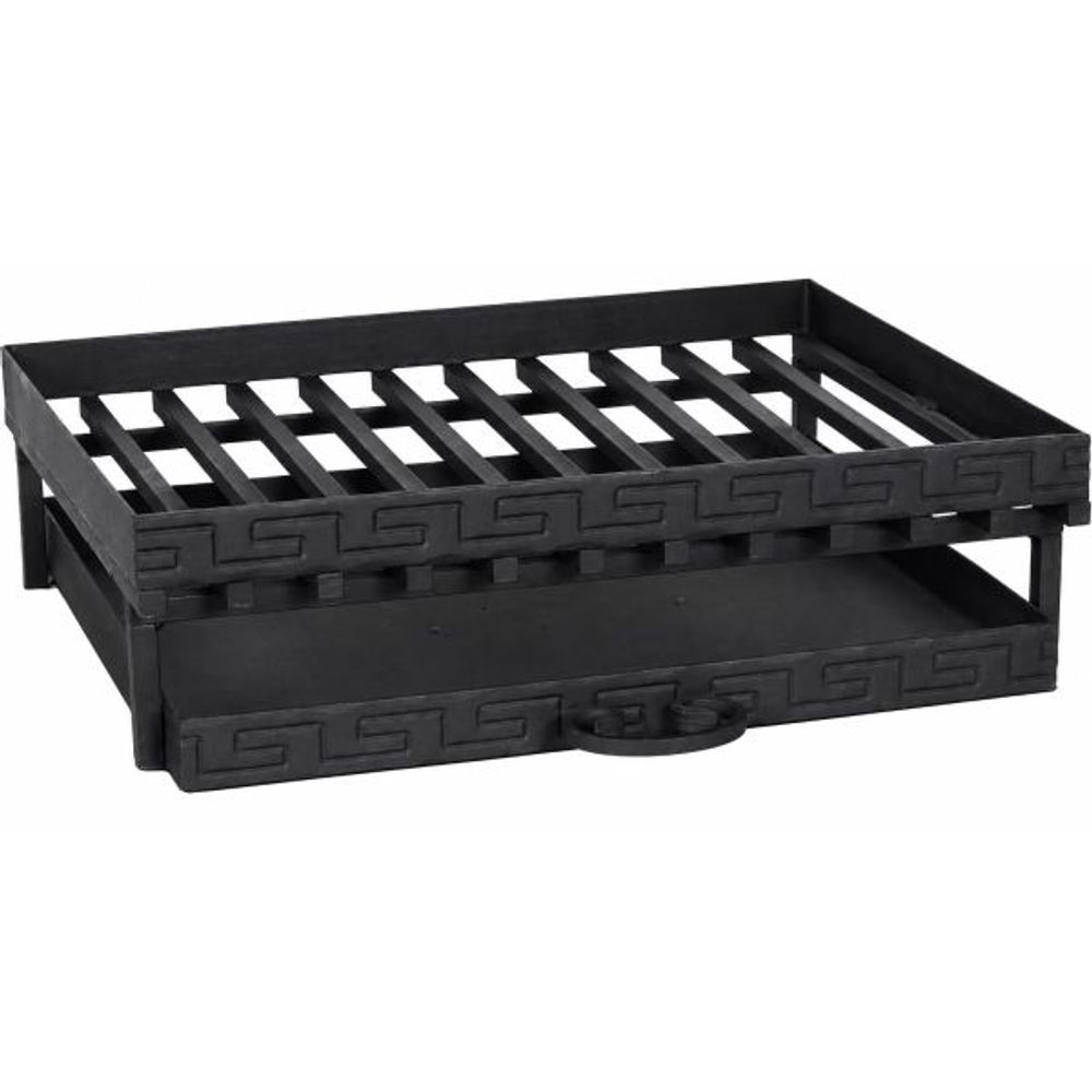 Grille de cheminée en acier avec tiroir 52 cm