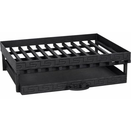 Grille de cheminée en acier avec tiroir 52 cm