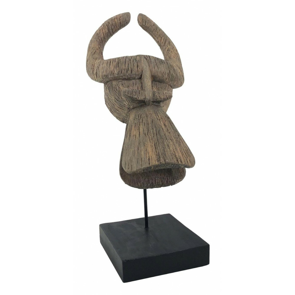 Sculpture viking bois marron - décoration d'autrefois