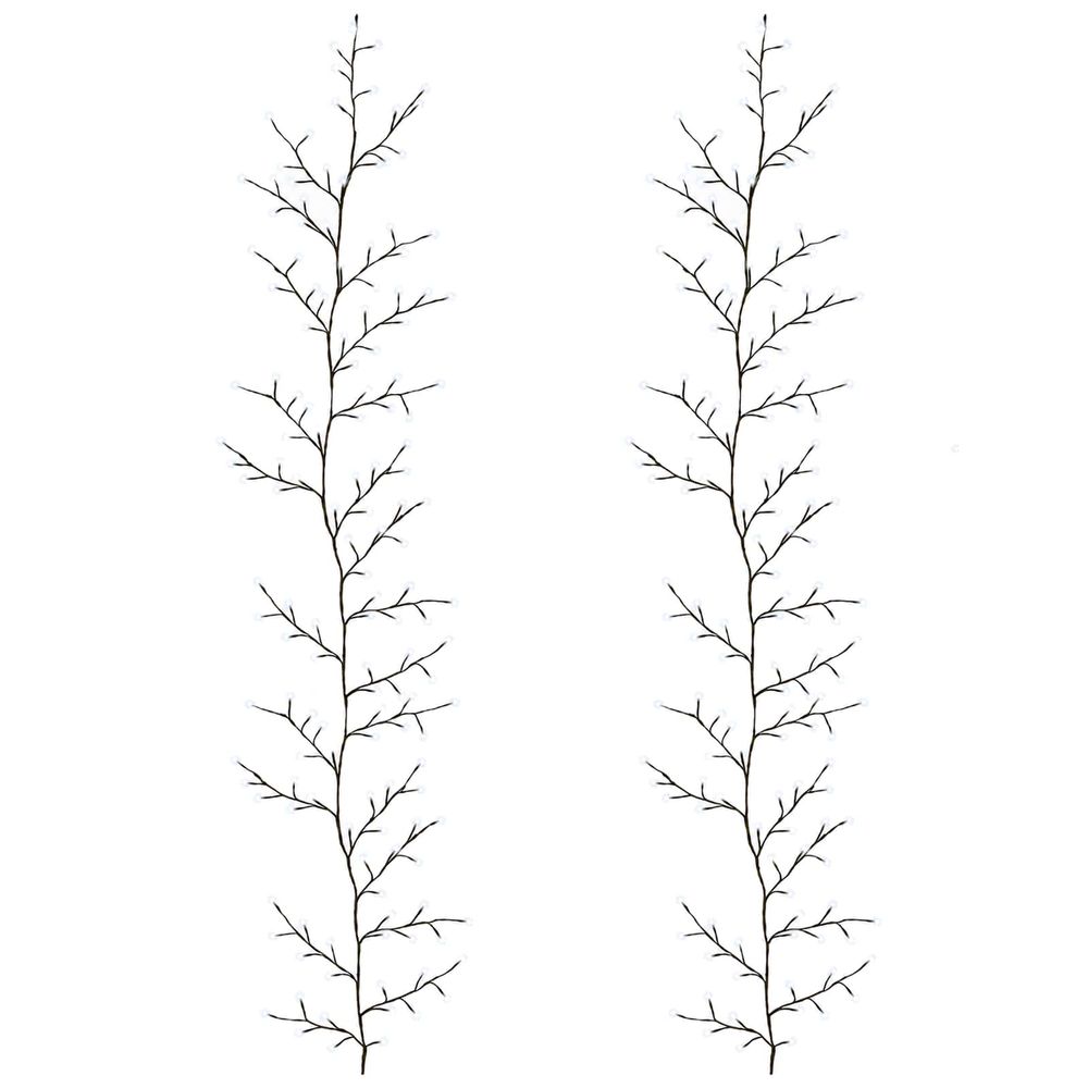 Décoration de noël en liane de saule à led 2 pc noir 270 cm