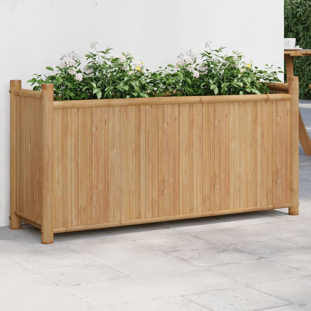 Jardinière potager en bambou pour terrasse et extérieur 100x50 cm
