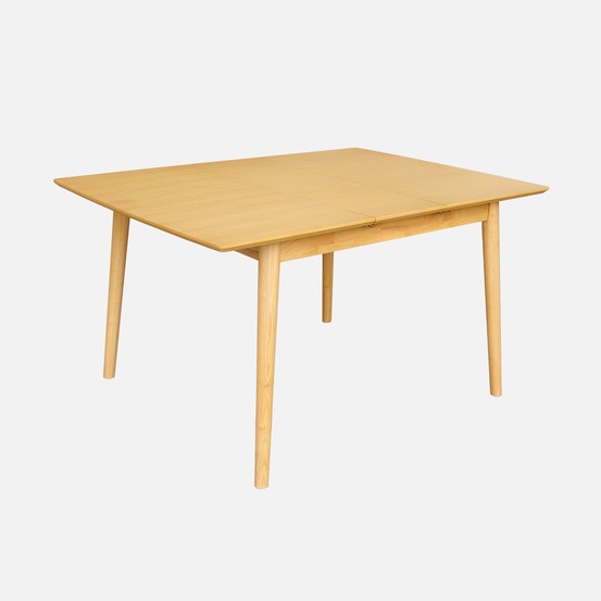 Table à manger rectangulaire extensible bois d'hévéa et placage chêne 4-6 places - 110/140 x 100 x 75 cm - lina