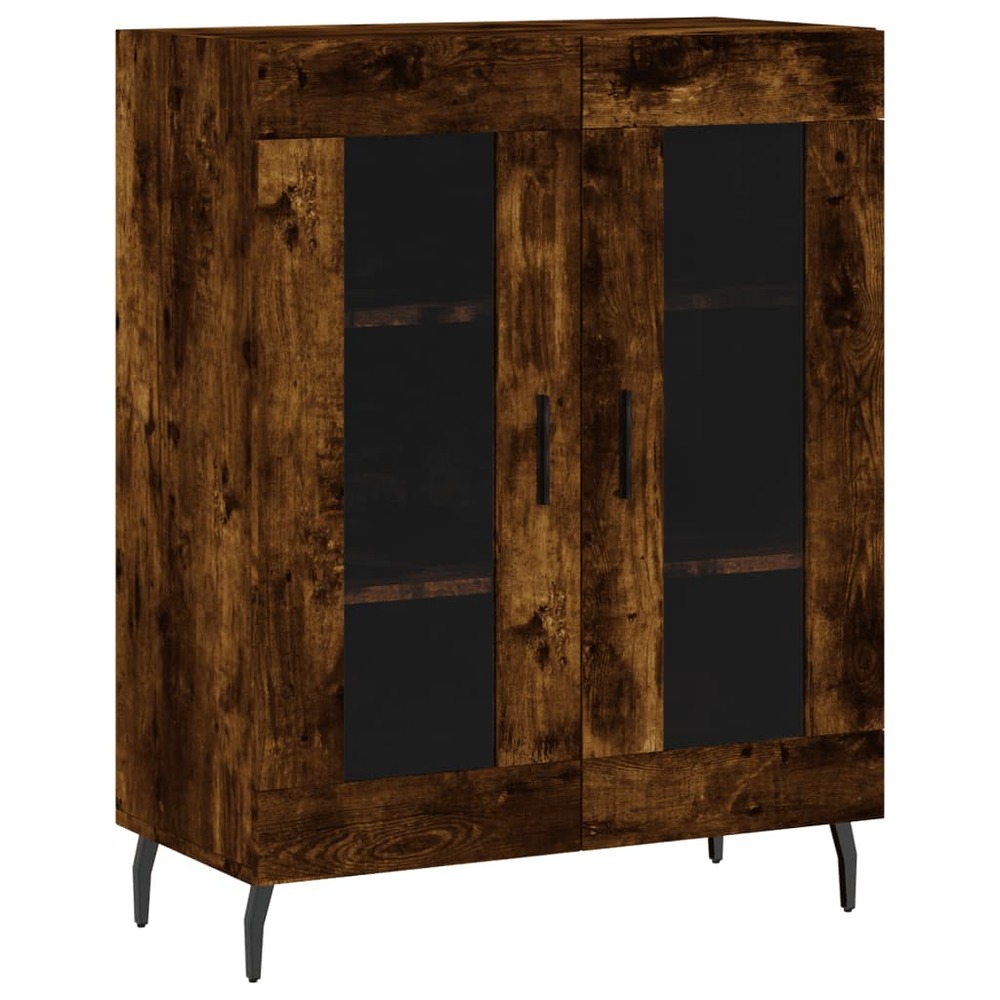 Buffet bahut commode armoire meuble de rangement organisateur cuisine salle de séjour salon 69,5 x 34 x 90 cm bois d'ingénier