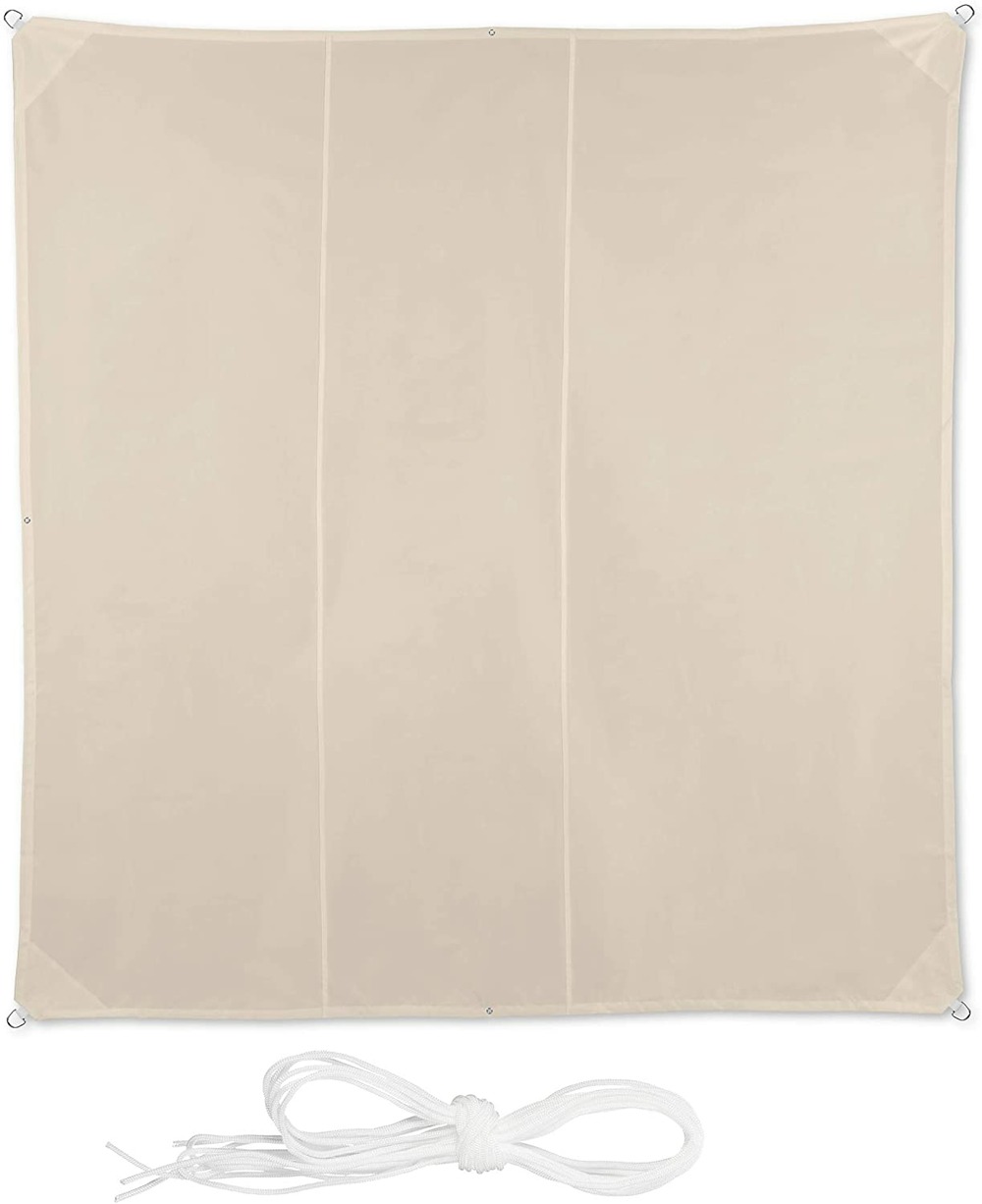 Voile d’ombrage carré 4 x 4 m beige