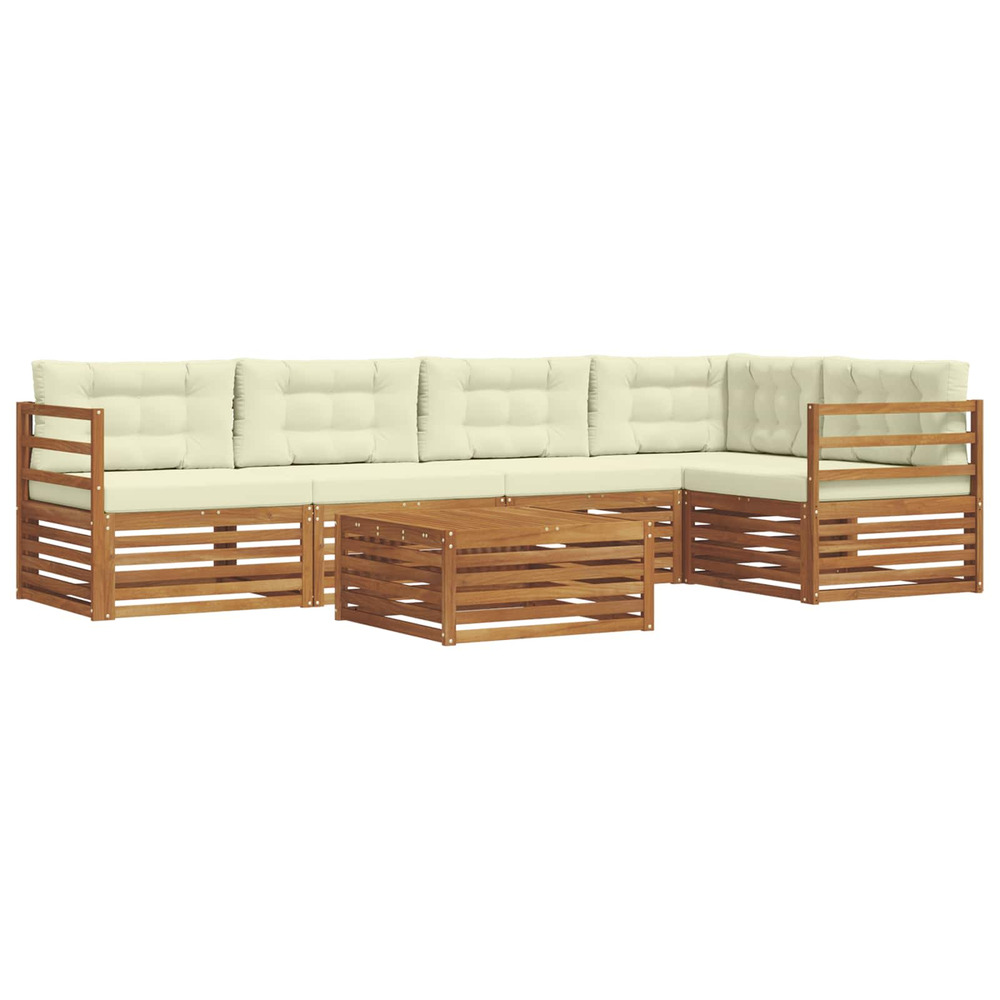 Ensemble de canapés d'extérieur 6 pcs naturel et crème