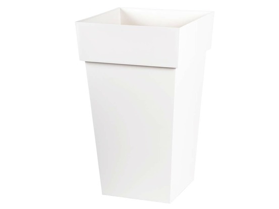Pot de fleur carré toscane 39 x h.65 cm - blanc