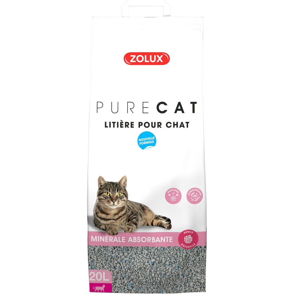 Litière absorbante parfumée purecat 20 litres