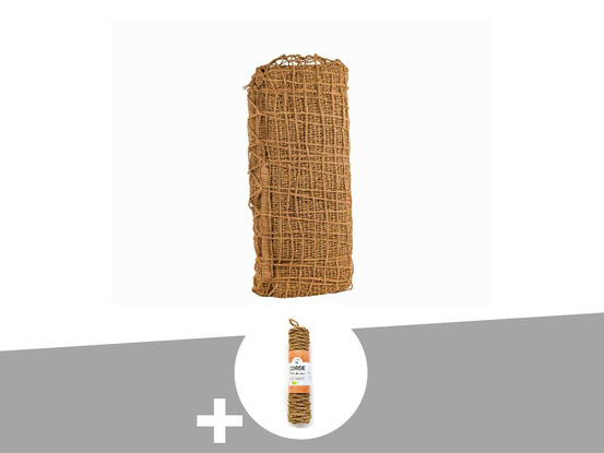 Ombrière naturelle en fibres de coco rectangulaire 3 x 2 m + 1 corde fibre de co