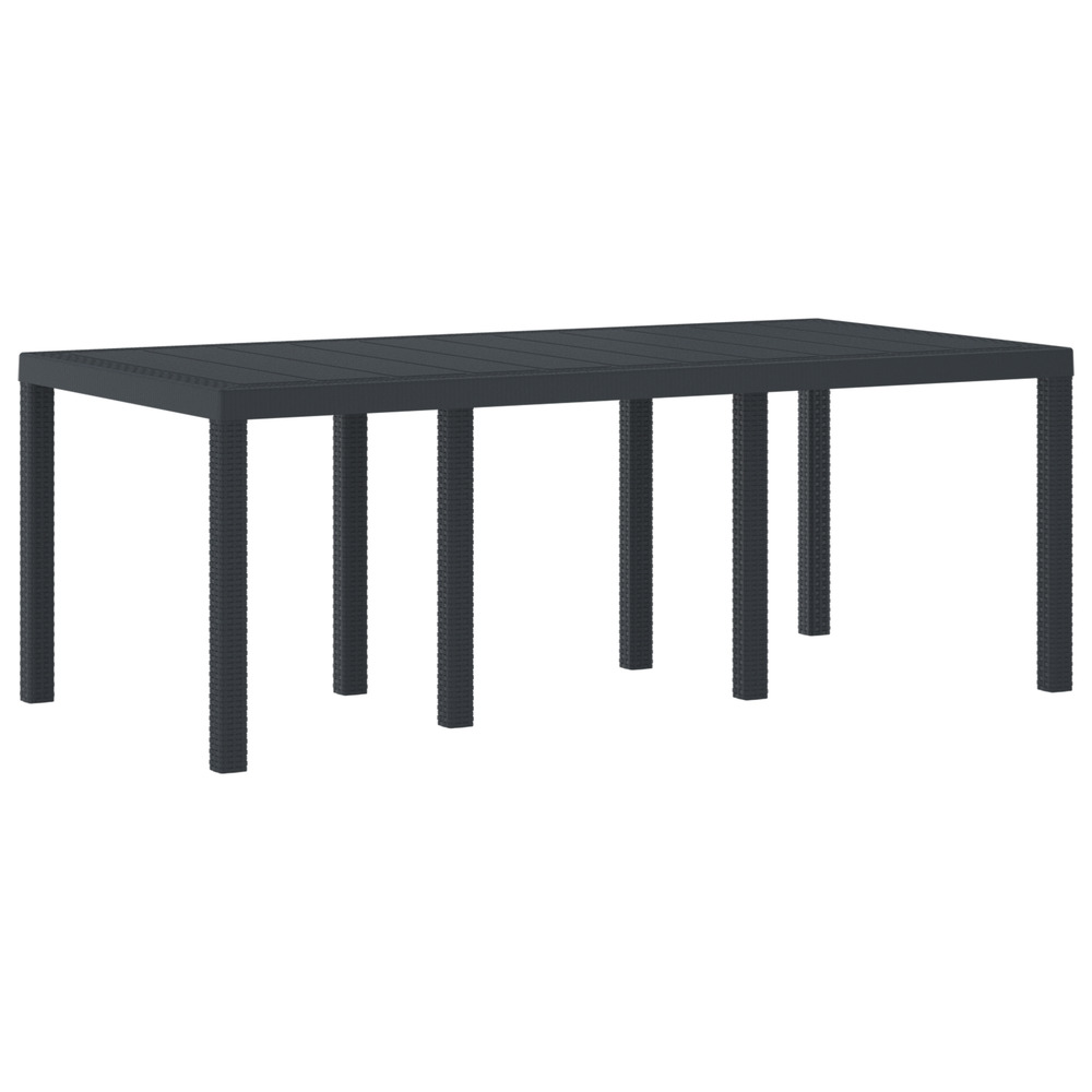 Table de jardin anthracite 200x100x73 cm poly rattan