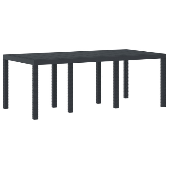 Table de jardin anthracite 200x100x73 cm poly rattan