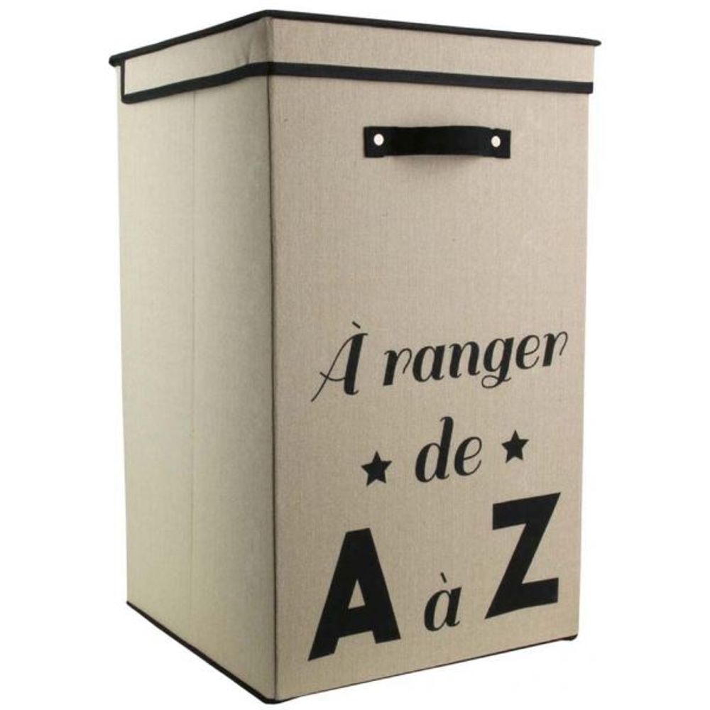 Panier à linge pliable en tissu 70l famille beige