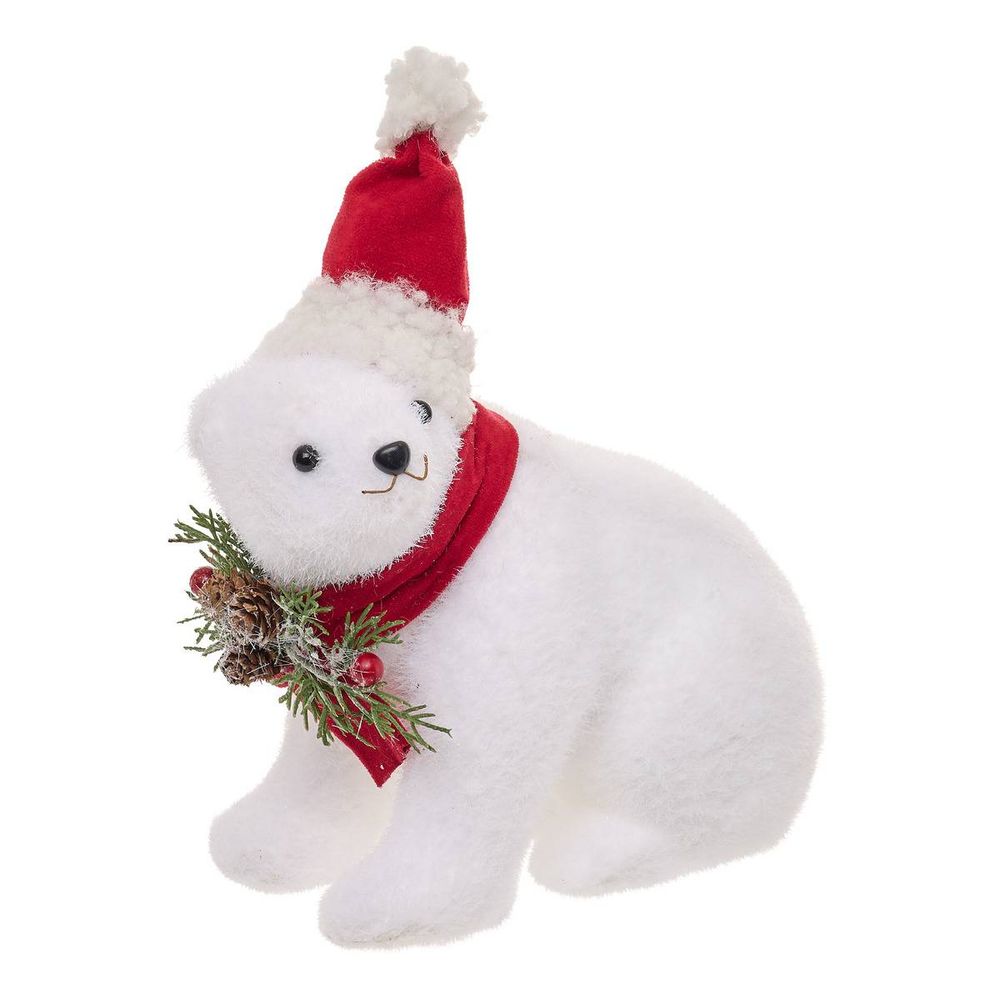 Ours de noël écharpe rouge h. 17 cm