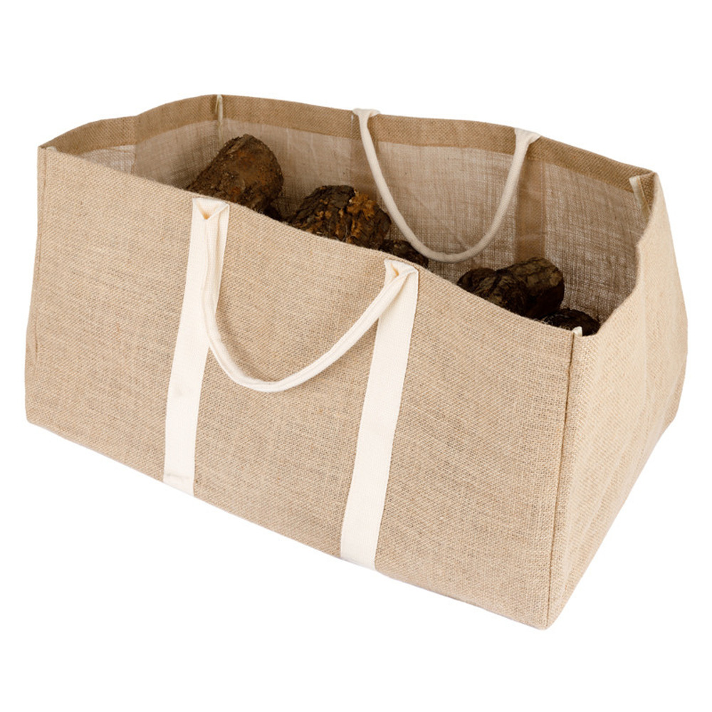 Grand sac à bûches en jute