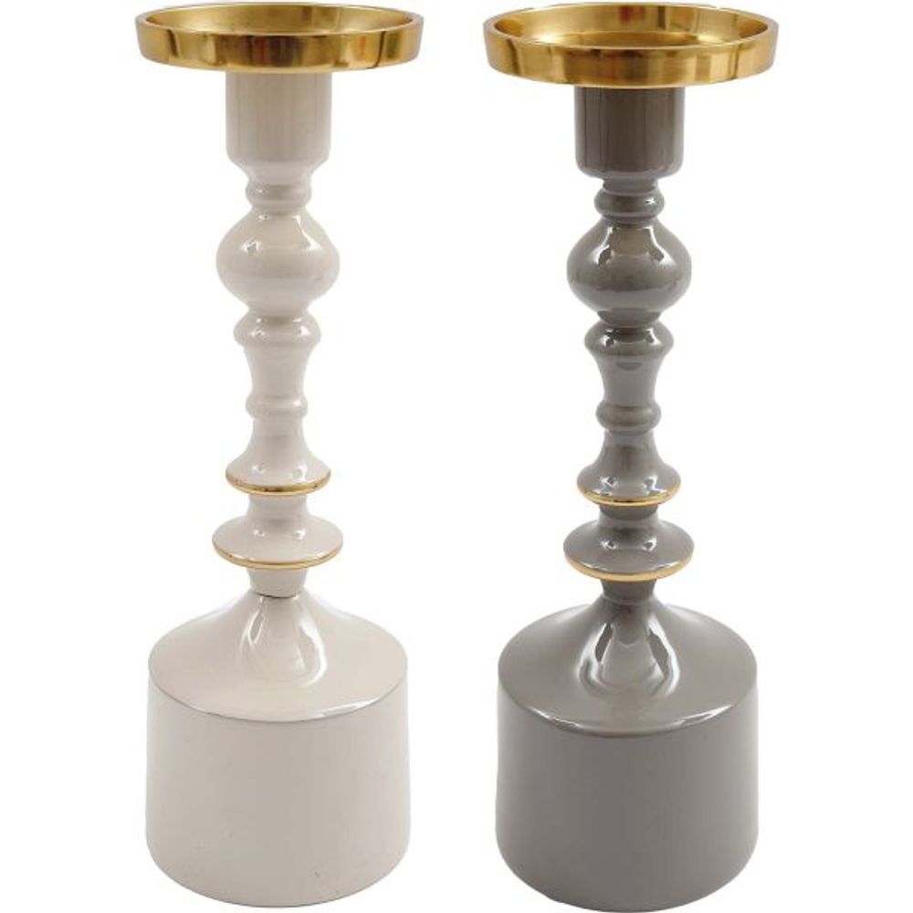 Bougeoir en aluminium 28 cm tonal (lot de 2)