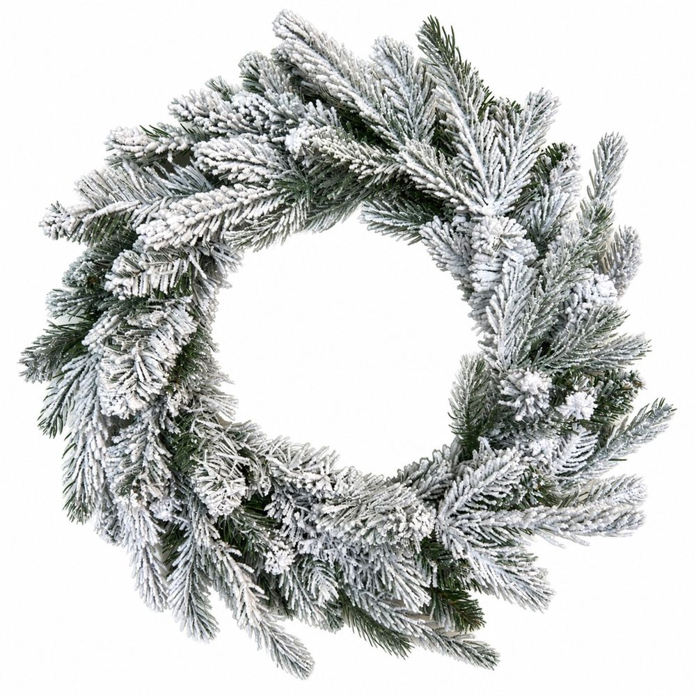 Couronne de noël artificielle enneigée ø 60 cm - frosted - little grove