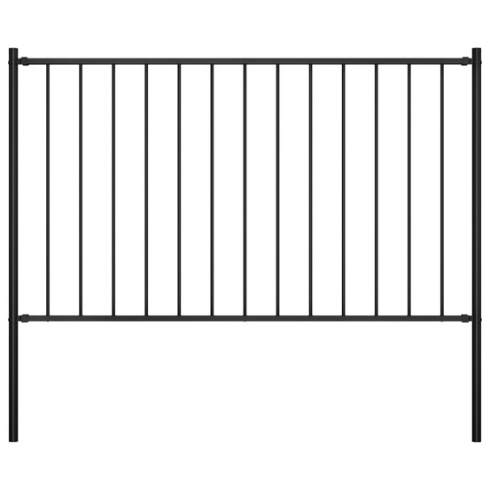 Panneau de clôture avec poteaux en acier thermolaqué 1,81 x 1 m noir