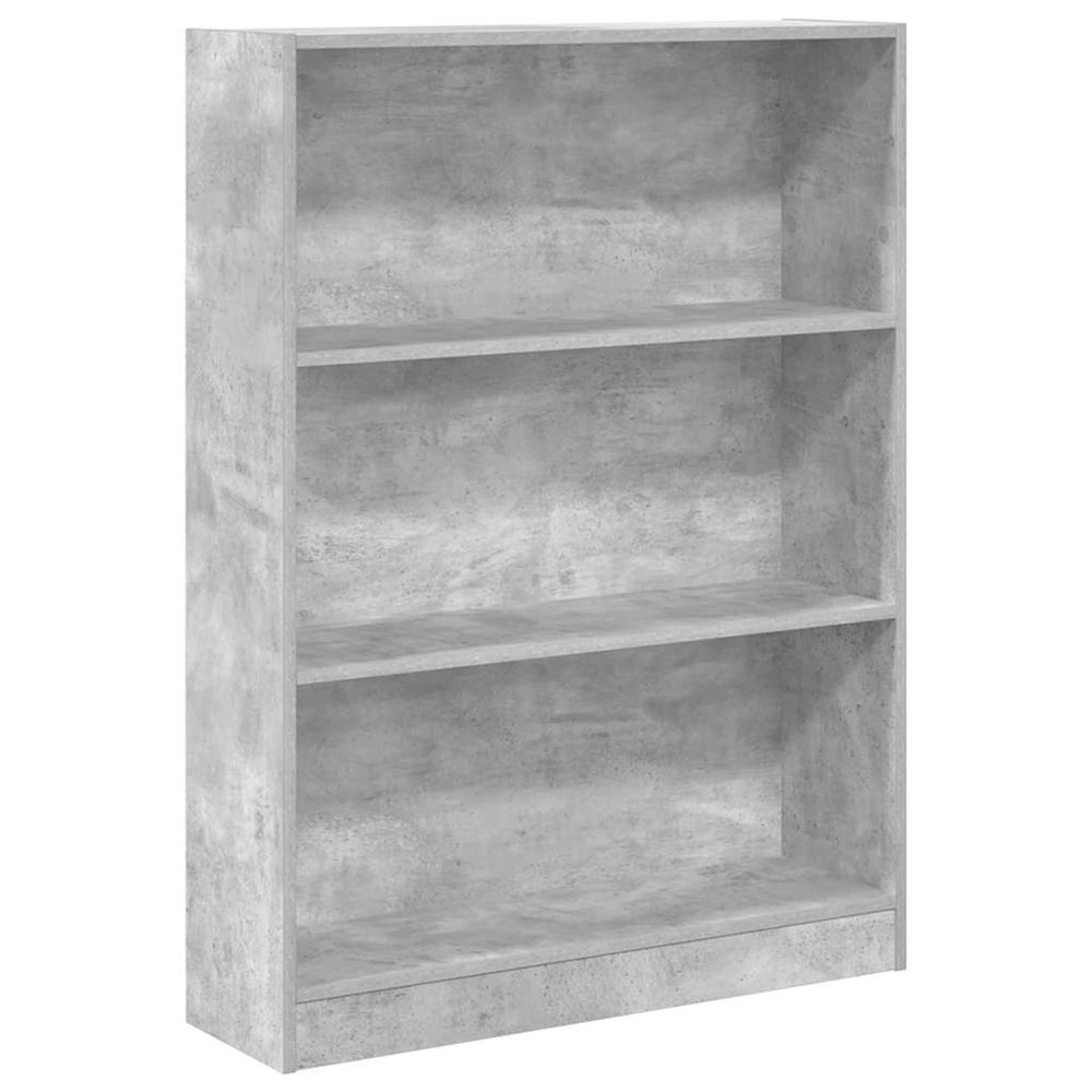 Bibliothèque gris béton 80x24x109 cm bois d'ingénierie