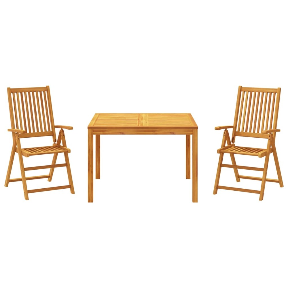 Ensemble à manger de jardin 3 pcs bois d'acacia solide