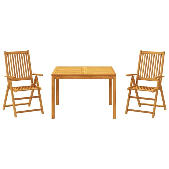 Ensemble à manger de jardin 3 pcs bois d'acacia solide