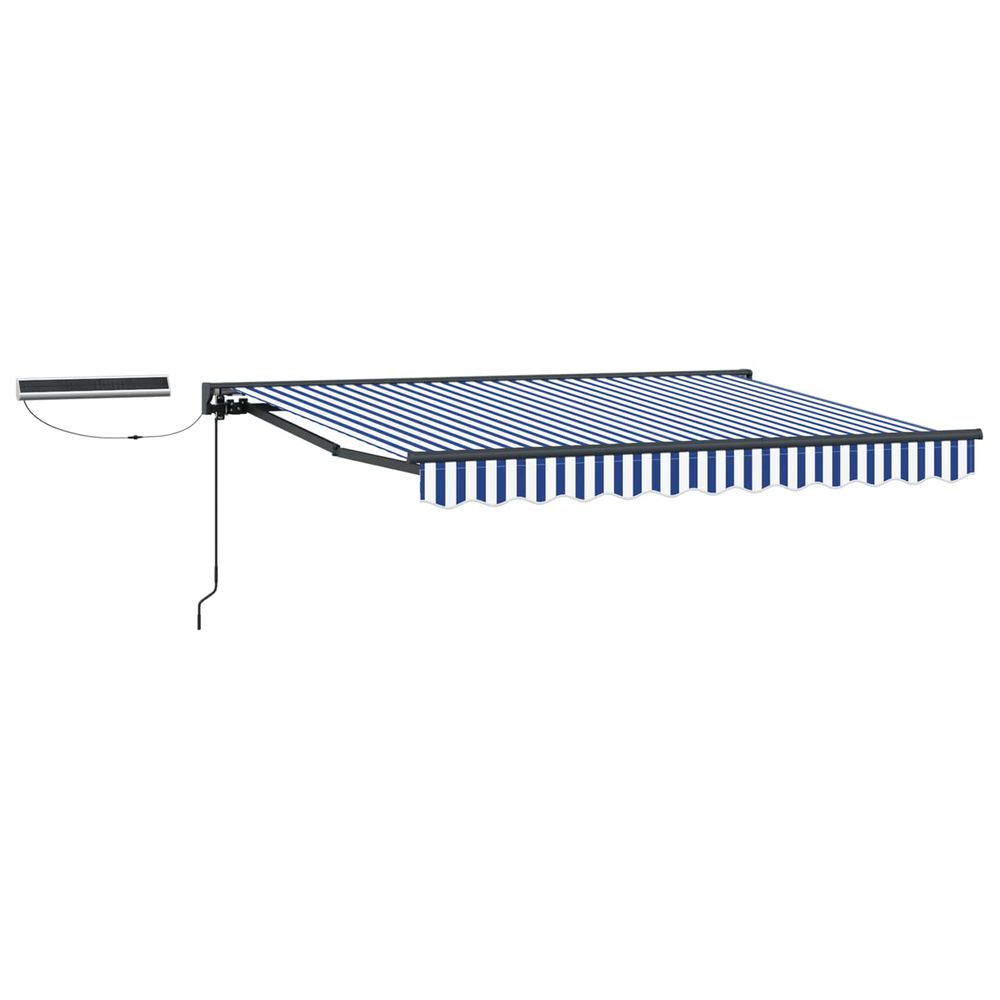 Auvent rétractable électrique bleu, blanc, anthracite 3,5 x 2 m