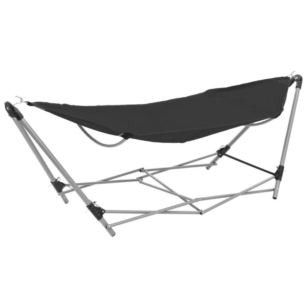 Hamac avec support pliable noir