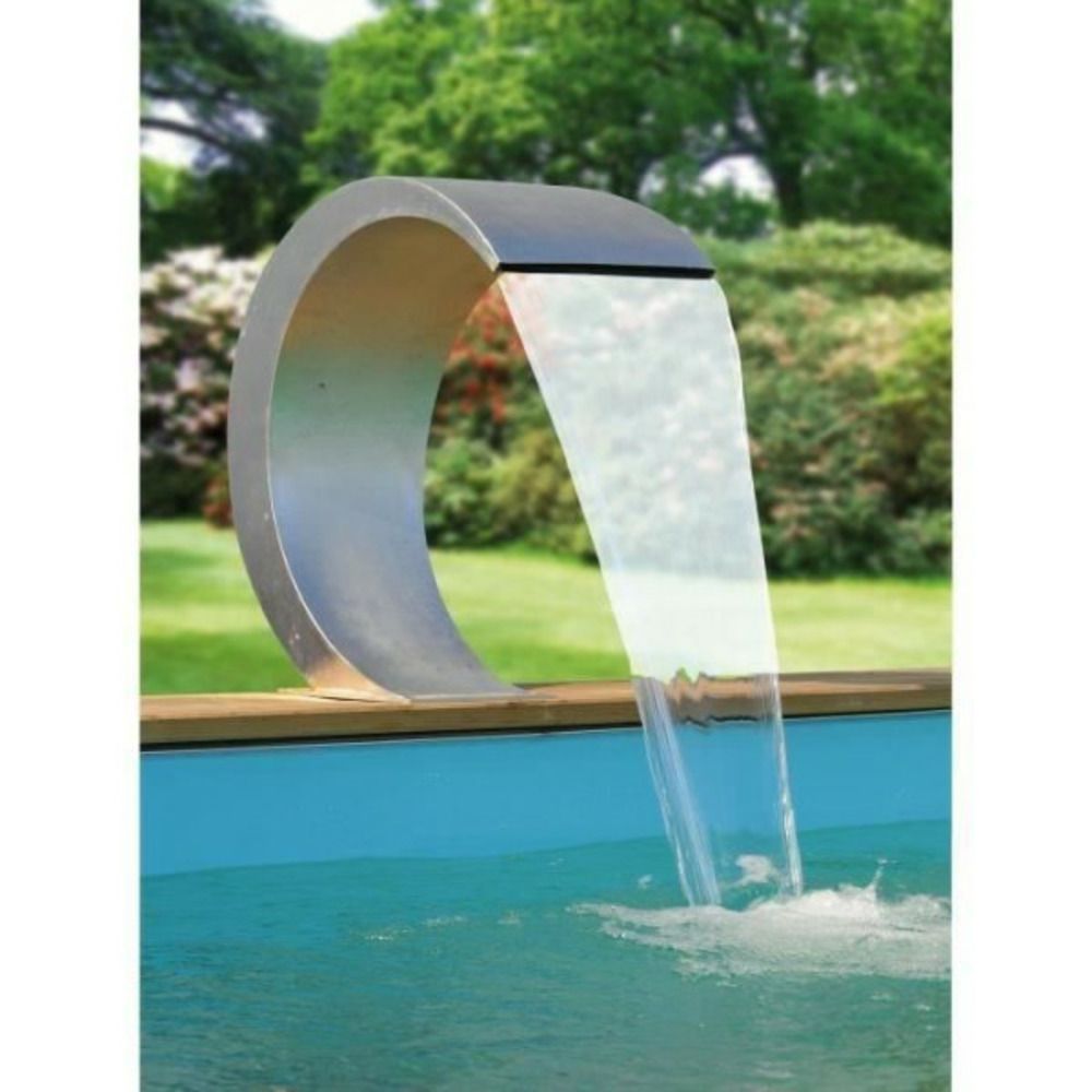 Cascade inox mamba led pour tous types de piscine - eclairage 20 led bleu intégré