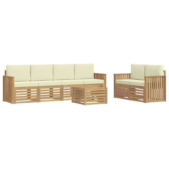 Ensemble de canapés d'extérieur 7 pc blanc et crème polyester