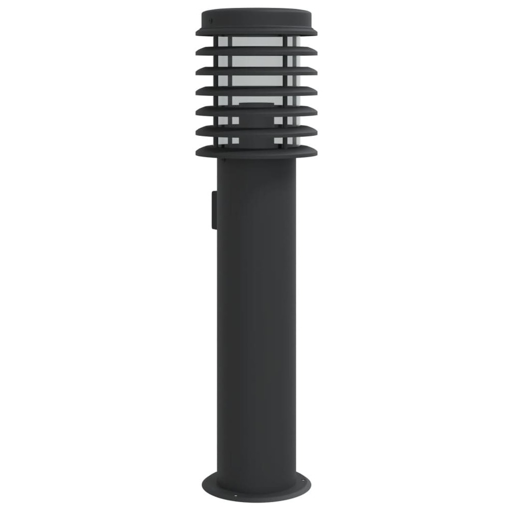 Lampadaire d'extérieur avec sortie 60 cm acier inoxydable noir