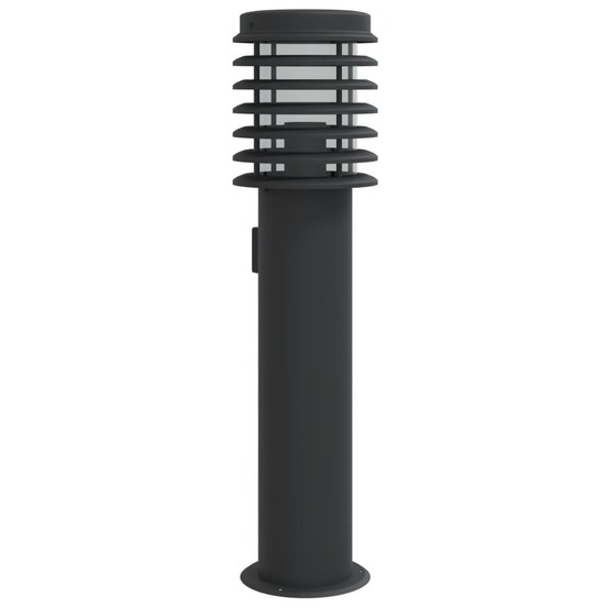 Lampadaire d'extérieur avec sortie 60 cm acier inoxydable noir