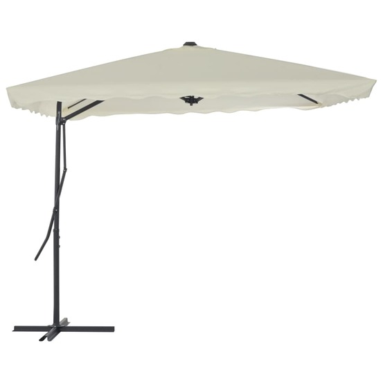 Parasol d'extérieur avec poteau en acier 250 x 250 cm sable