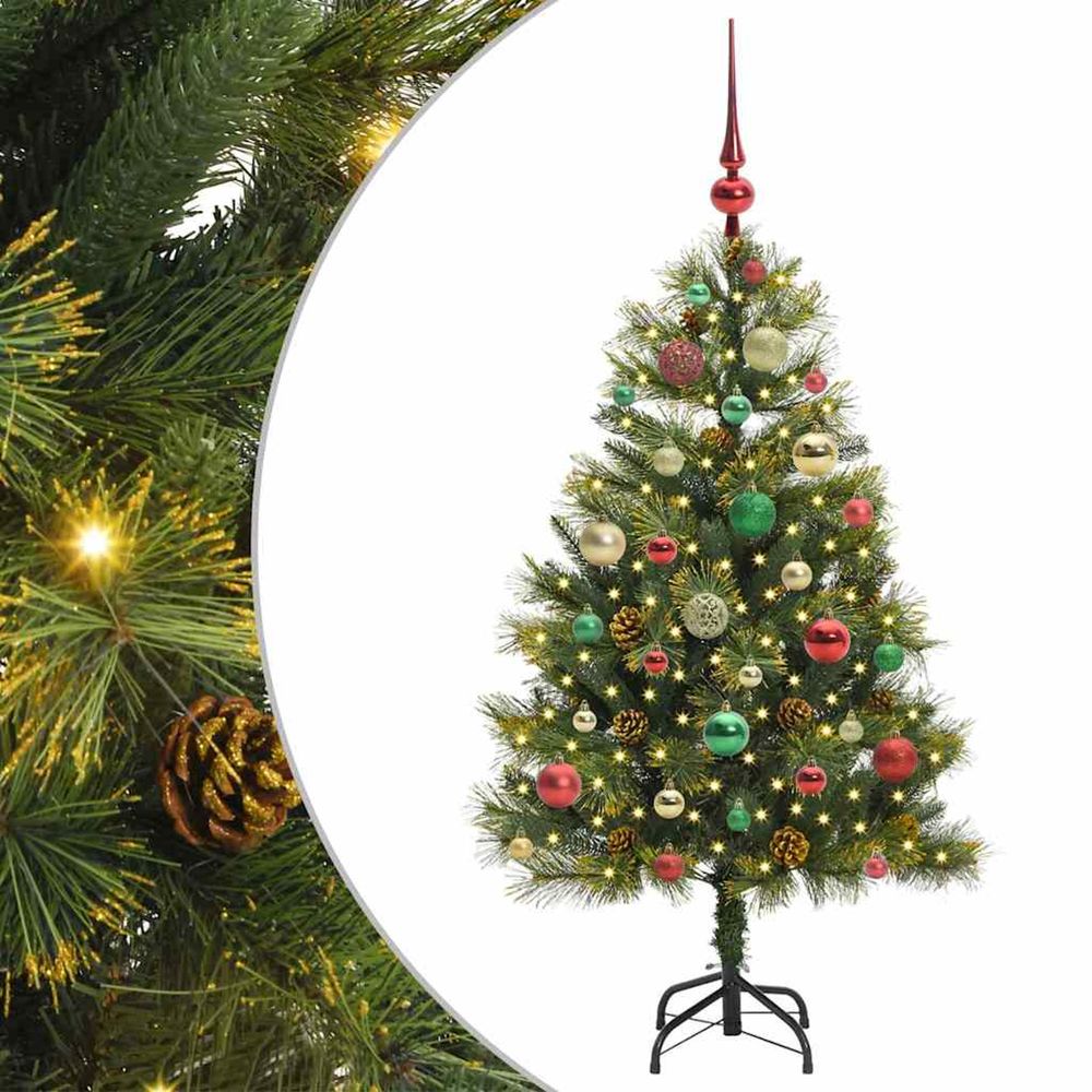 Sapin de noël artificiel avec branches pliables et cônes 120 cm