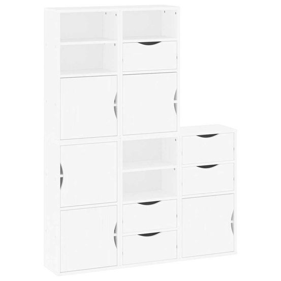 Armoires latérales 5 pcs odda blanc 40x24x79 cm bois massif pin
