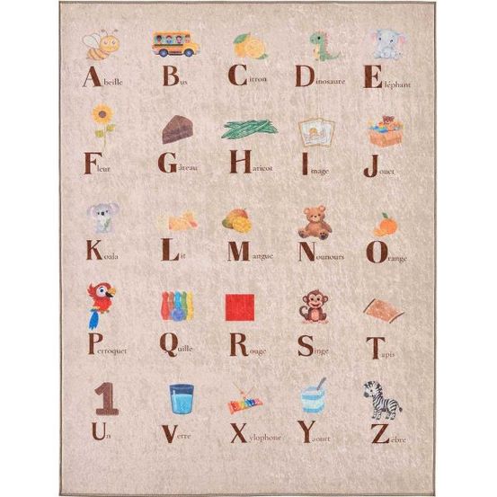 Tapis intérieur à poils courts alix 736 beige 80 x 150 cm