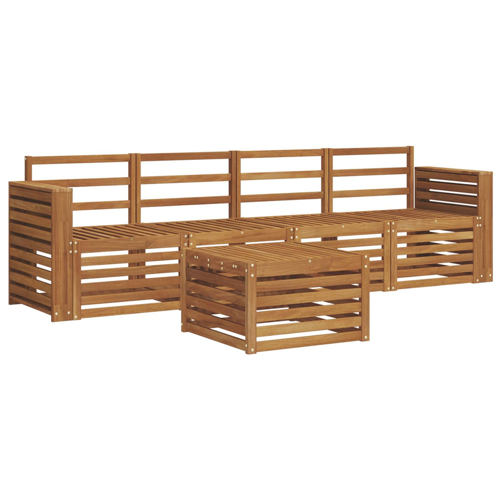 Ensembles de canapés 5 pcs naturel bois d'acacia massif