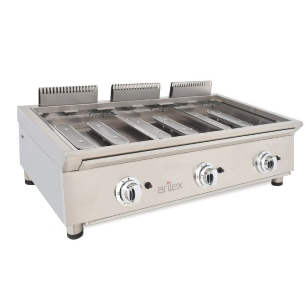 Ensemble de cuisson combiné flexi série 600 - meuble avec 1 grille, 1 réchaud et frytop rectifié - arilex