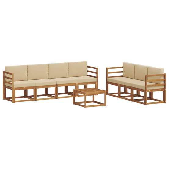 Ensemble de canapés d'extérieur 8 pcs naturel et beige