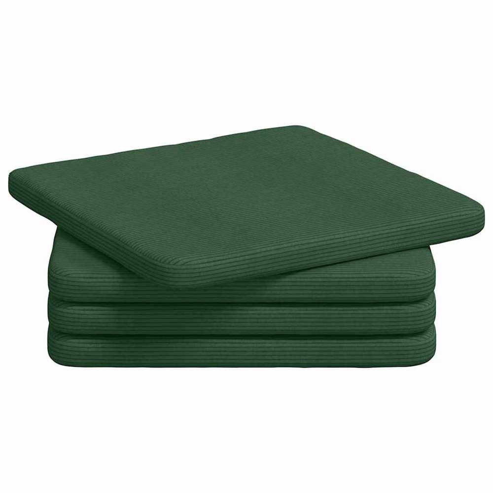 Coussins de siège 4 pcs vert foncé 40 x 40 x 3 cm