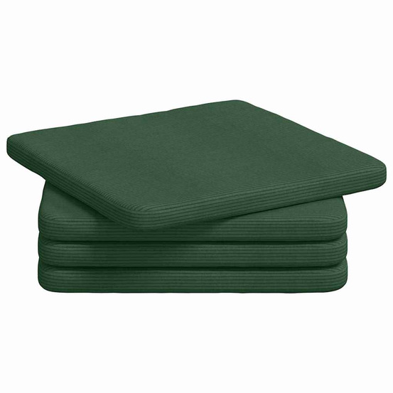 Coussins de siège 4 pcs vert foncé 40 x 40 x 3 cm