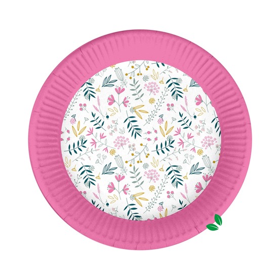 Set de 10 assiettes en carton 23 cm joyeux printemps