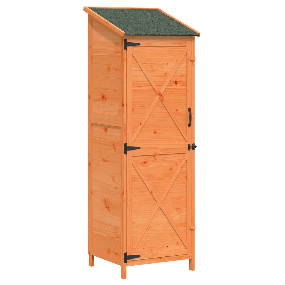 Abri de jardin marron 59,5 x 56 x 176,5 cm bois de sapin massif