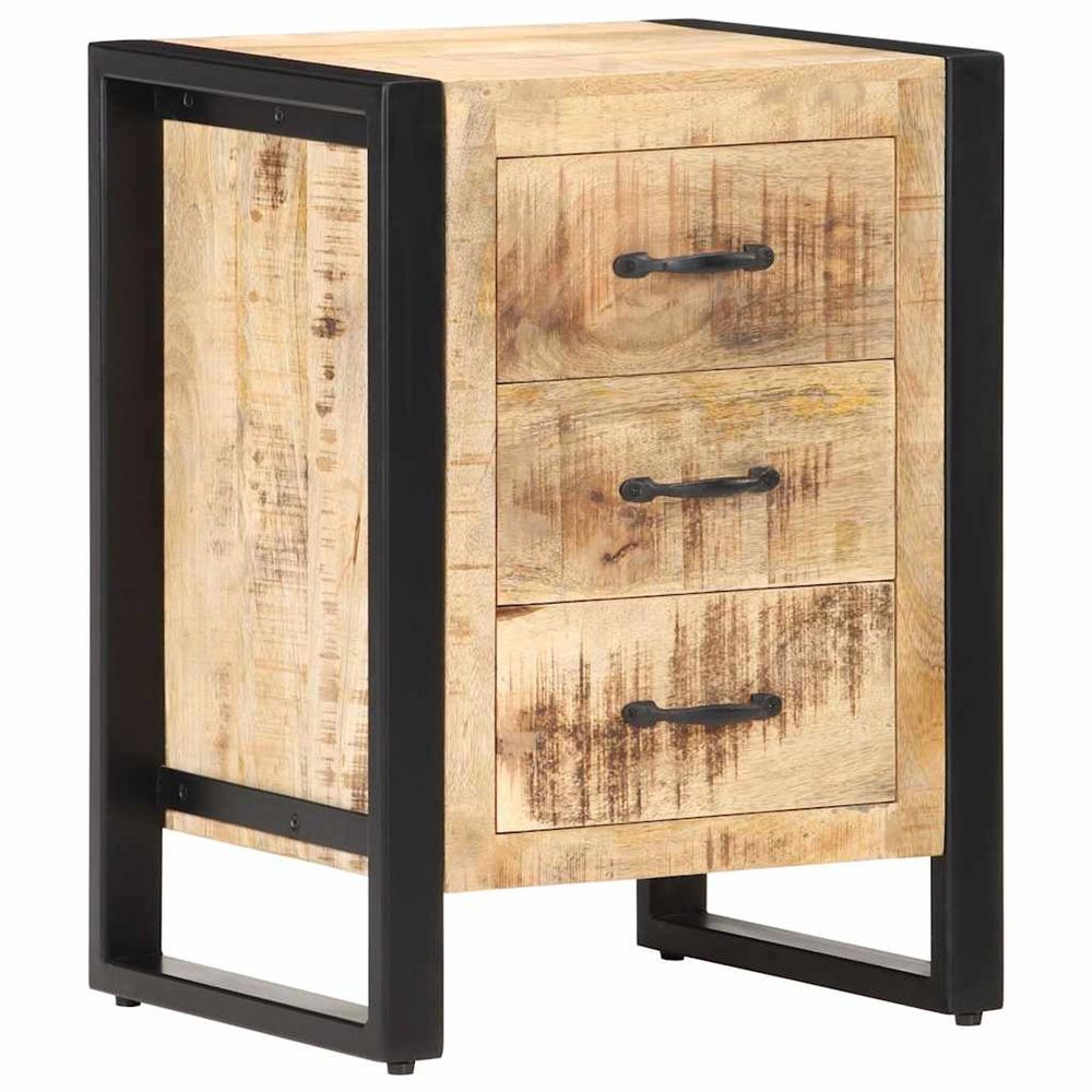 Table de chevet 40x35x55 cm bois de manguier solide