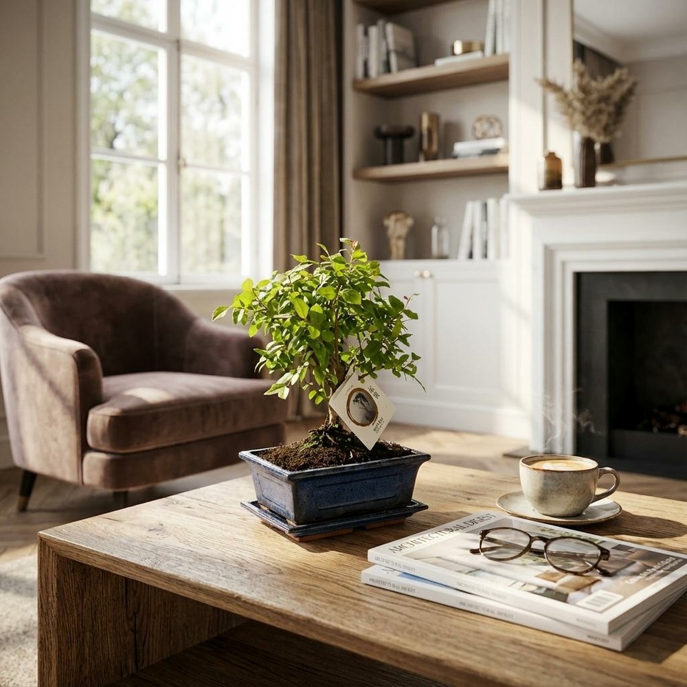 Arbre bonsaï et pot en céramique - 1