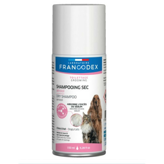Shampooing sec en aérosol 150 ml, pour chiens et chats