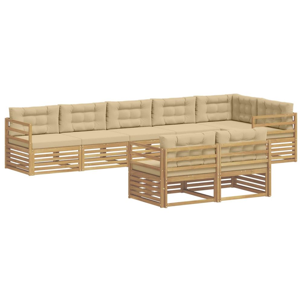 Ensemble de canapés d'extérieur 8 pc blanc et beige polyester