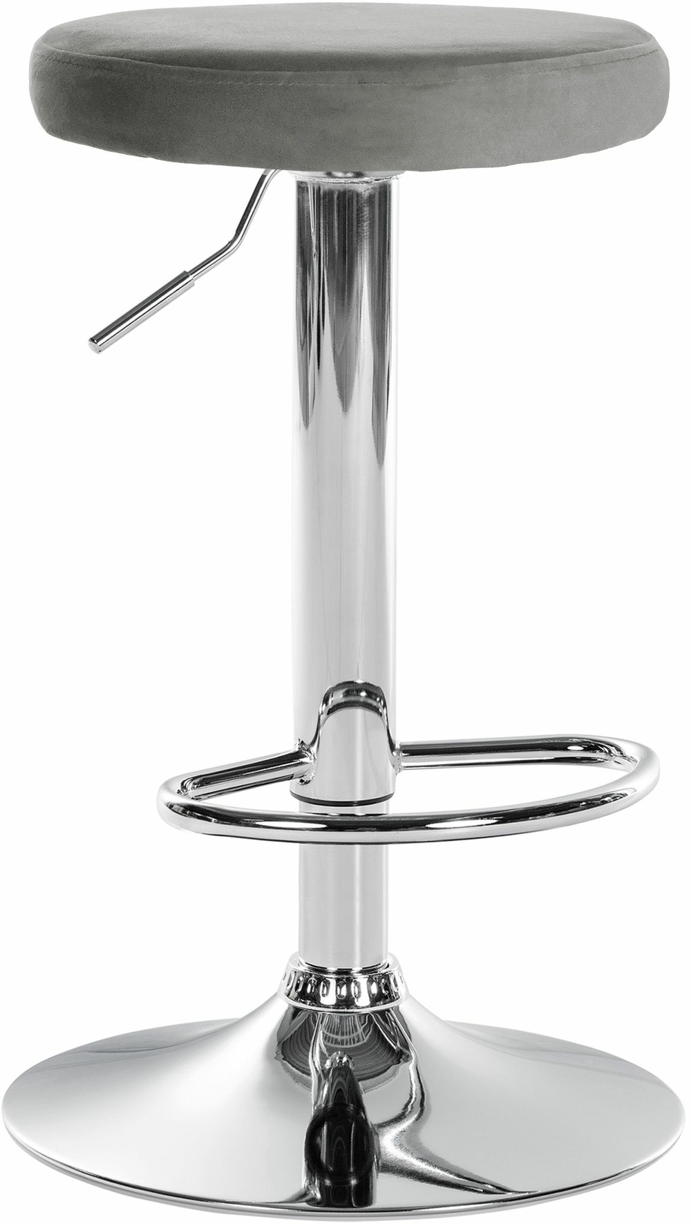 Tabouret de bar ponte velours chrome